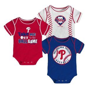 Baby Boys 3 Pack Bodysuits-Philadelphia Phillies NWT